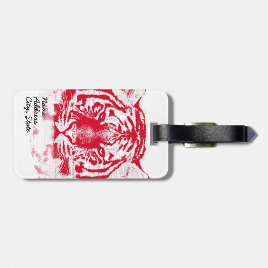 Tiger Face Close 4 Bagagelabel (Achterkant horizontaal)