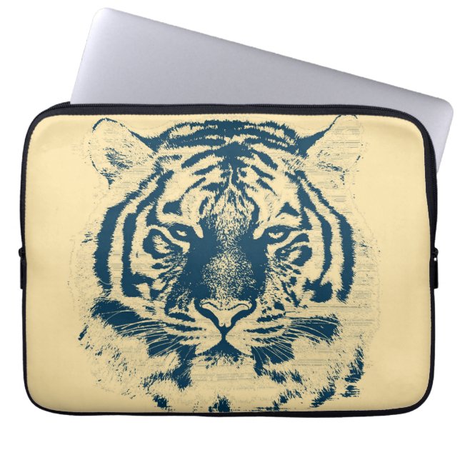 Tiger Face Close 4 Laptop Sleeve (Voorkant)