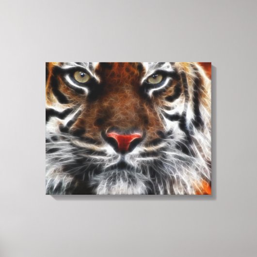 Tiger Face Close Ingepakt Canvas Afdruk (Voorkant)