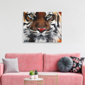Tiger Face Close Ingepakt Canvas Afdruk (Insitu (Woonkamer))