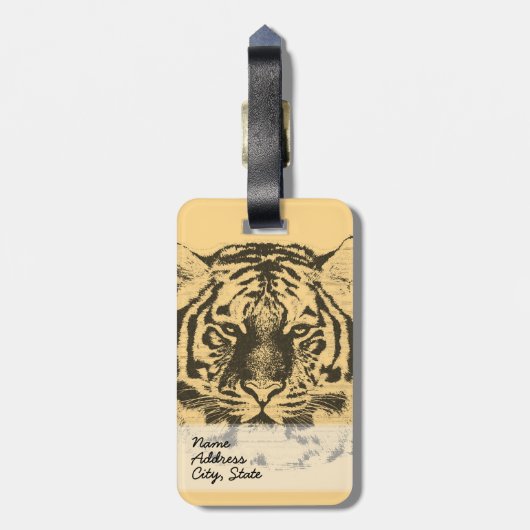 Tiger Face Close-up 2 Bagagelabel (Achterkant verticaal)