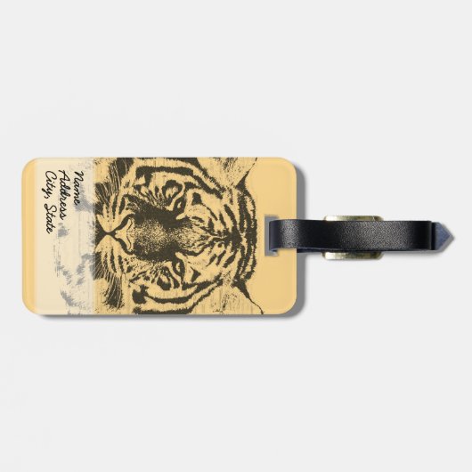 Tiger Face Close-up 2 Bagagelabel (Achterkant horizontaal)