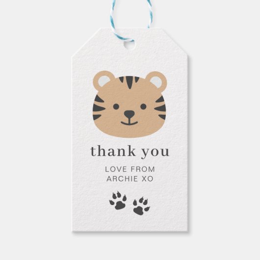 Tiger Face - Dank je wel voor Cadeaulabel (Voorkant)