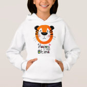 Tiger Face Design Meisje, s Pullover Hoodies (Voorkant)