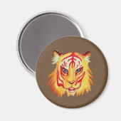 Tiger Face Drawing Standaard, 5,7 cm ronde magneet (Voorkant / Achterkant)