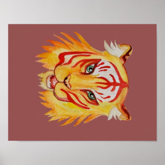 Tiger Face Drawing Value Poster Papier (mat) (Voorkant)