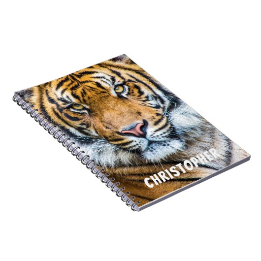 Tiger Face Gepersonaliseerd Notitieboek (Rechterzijde)