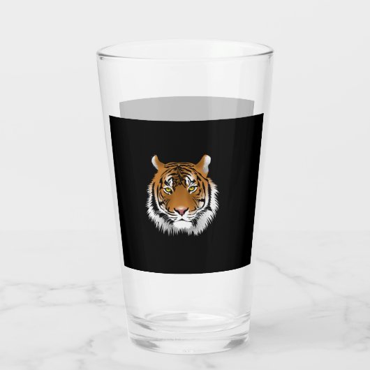 Tiger Face Glass Cup Glas (Achterkant)