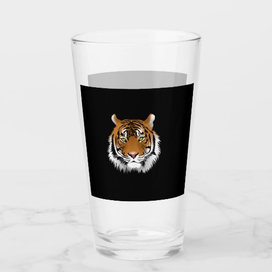 Tiger Face Glass Cup Glas (Voorkant)