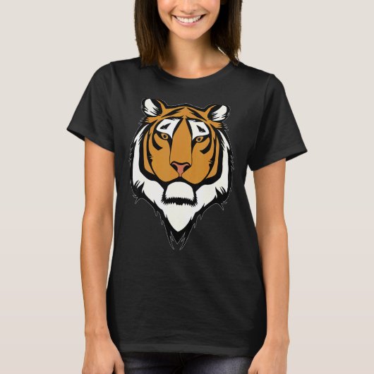 Tiger Face Head Big Cats print Predator Motif T-shirt (Voorkant)