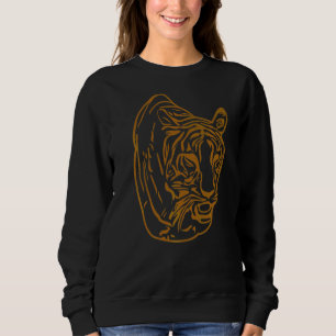 Tiger Face Head Big Cats print Predator Motif Trui