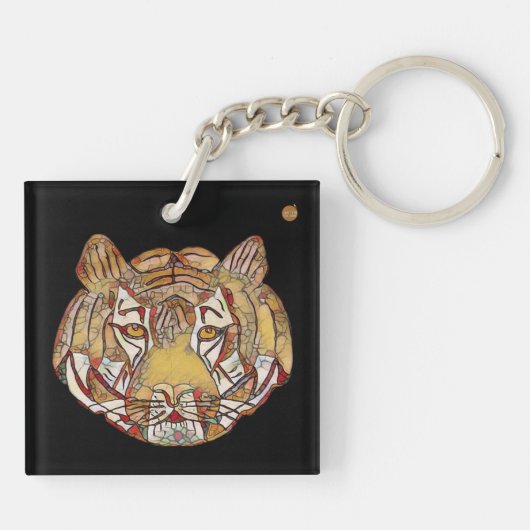 Tiger Face Key Ring Sleutelhanger (Achterkant)