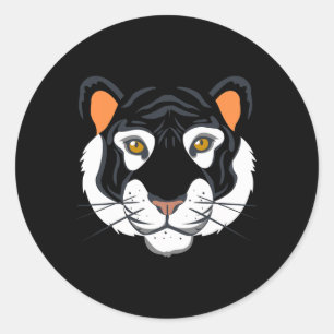 Tiger Face Kostuum Halloween doen alsof ik een Tig Ronde Sticker