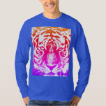 Tiger Face Mannen Modern Long Sleeve Deep Royal Bl T-shirt<br><div class="desc">Pop Art Tiger Face Elegant Modern Sjabloon Tiger Face Mannen Basic Long Sleeve Deep Royal Blue T-shirt.</div>