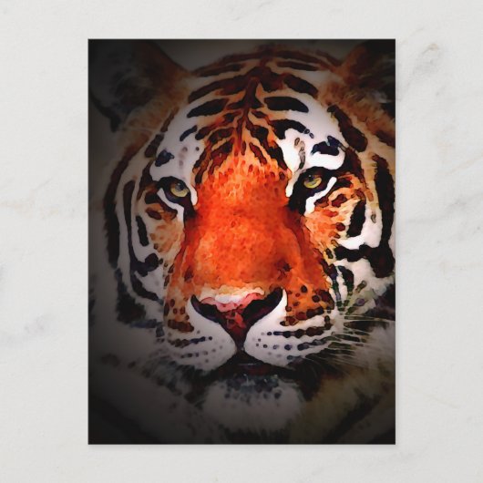 Tiger Face Motivational Artwork Briefkaart (Voorkant)