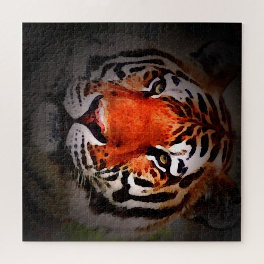 Tiger Face Motivational Artwork Legpuzzel (Horizontaal)