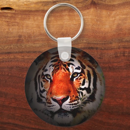 Tiger Face Motivational Artwork Sleutelhanger (Voorkant)