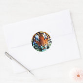 Tiger Face Ronde Sticker (Envelop)