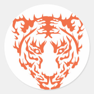 Tiger Face Ronde Sticker