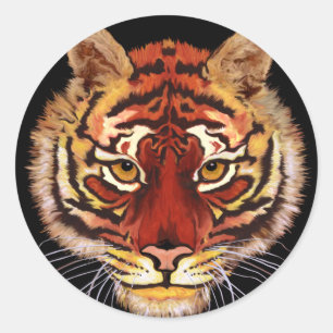 Tiger Face Ronde Sticker