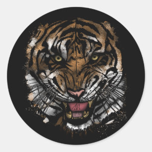 Tiger Face Ronde Sticker