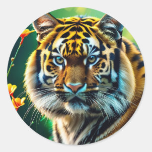 Tiger Face Ronde Sticker