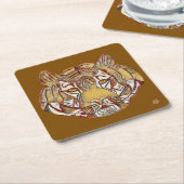 Tiger Face Square Paper Coaster Kartonnen Onderzetters (Schuin)