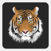 Tiger Face Square Sticker  (Voorkant)