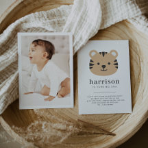 Tiger Face - Uitnodiging voor verjaardag met foto