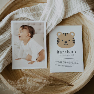 Tiger Face - Uitnodiging voor verjaardag met foto