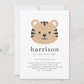 Tiger Face - Uitnodiging voor verjaardag met foto (Voorkant)