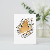 Tiger Face Wildlife Art Briefkaart (Staand voorkant)