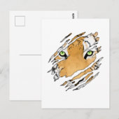 Tiger Face Wildlife Art Briefkaart (Voorkant / Achterkant)