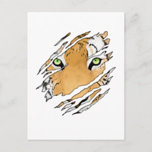 Tiger Face Wildlife Art Briefkaart