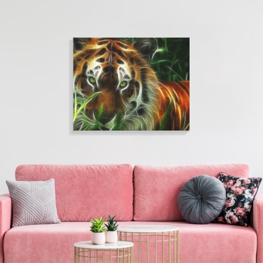 Tiger Face Wrapped Canvas (Insitu (Woonkamer))
