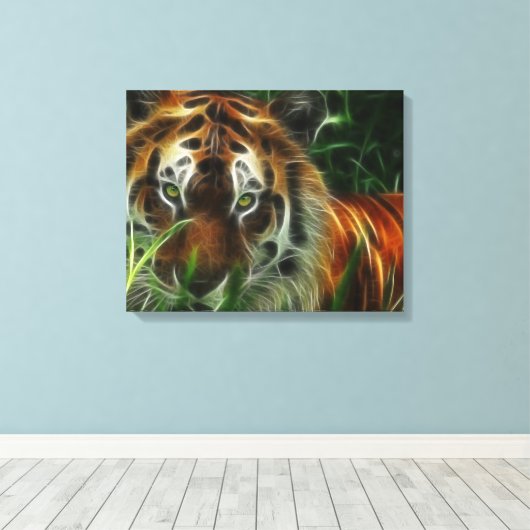 Tiger Face Wrapped Canvas (Insitu (Houten vloer))