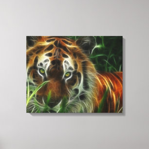 Tiger Face Wrapped Canvas Afdruk
