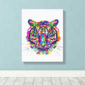 Tiger Face | Zazzle_Growshop. Canvas Afdruk (Insitu (Houten vloer))