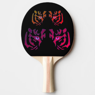 Tiger Face Zwart & Wit Dubbelzijdig Ping Pong Padd Tafeltennisbatje