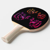 Tiger Face Zwart & Wit Dubbelzijdig Ping Pong Padd Tafeltennisbatje (Voorkant Gekanteld)