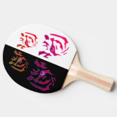 Tiger Face Zwart & Wit Dubbelzijdig Tafeltennisbatje (Zijkant)