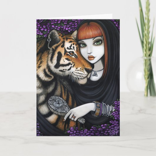 Tiger Fae Soul Mates Fantasy Flower Sam Lilah Kaart (Voorkant)
