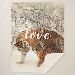 Tiger Family Sherpa Blanket Deken