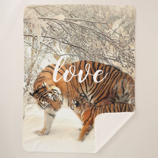 Tiger Family Sherpa Blanket Sherpa Deken (Voorkant)