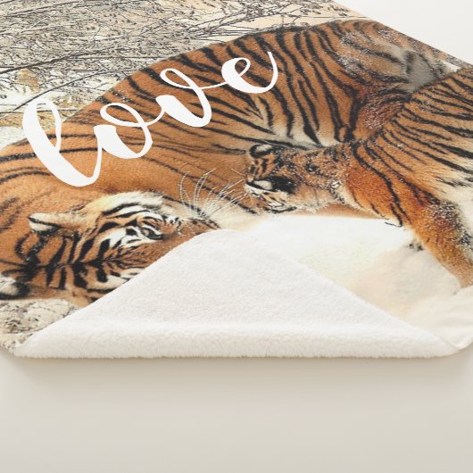 Tiger Family Sherpa Blanket Sherpa Deken (3/4)