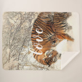Tiger Family Sherpa Blanket Sherpa Deken (Voorkant (horizontaal))