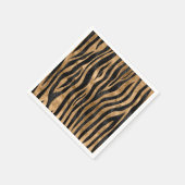 Tiger Faux Fur Textuur zwart-wit en goud Servet (Hoek)