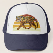 Tiger Faux Sequin look Retro Sunset Trucker Pet (Voorkant)