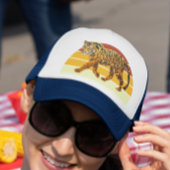 Tiger Faux Sequin look Retro Sunset Trucker Pet