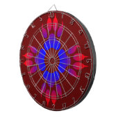 Tiger Feet Print Metal Cage Maroon Dartboard Dartbord (Voorkant Rechts)